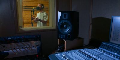 Recording studio vocal booth